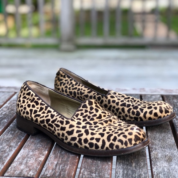 Yves Saint Laurent YSL Leopard Print Calf Hair Slip On Loafers Designer Italy 7M - Picture 10 of 17